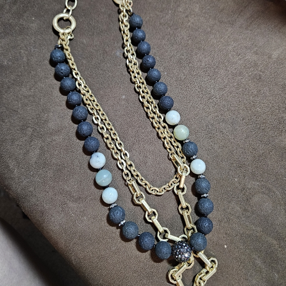 beaded 3 layered necklace